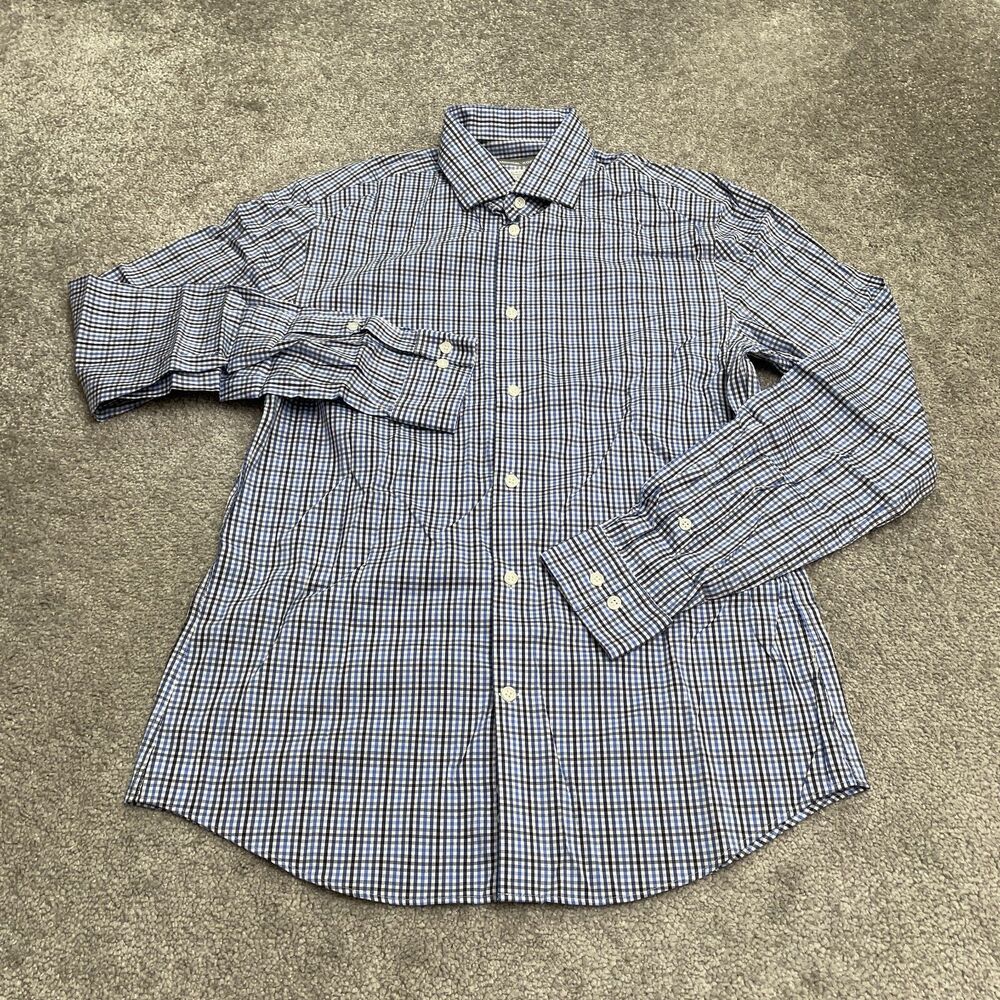 Michael Kors Slim Fit Travel Stretch Dress Shirt Mens 15 1/2 Medium Multi Plaid